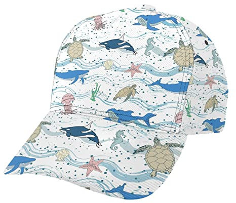 通用 Black Cherries with Golden Tails Pattern Baseball Caps Adjustable Baseball Hat Washed Dad Hat for Summer