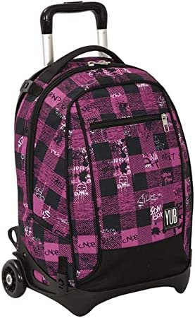 ZAINO TROLLEY SCUOLA STACCABILE JACK URBAN CHECK YUB By SEVEN Pink
