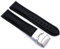 Sulla 20mm Uhrenband Genuine Leder Armband mit Faltschließe aus Edelstahl Schwarz
