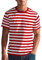 Striped T Shirts for Men Short Sleeve (Red&White WD,L)