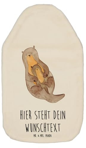 Mr. & Mrs. Panda Personalisierte Wärmflasche Otter Kind - Personalisierte Geschenke, Wärmekissen mit Namen, Personalisierte Wärmflasche mit Bezug,