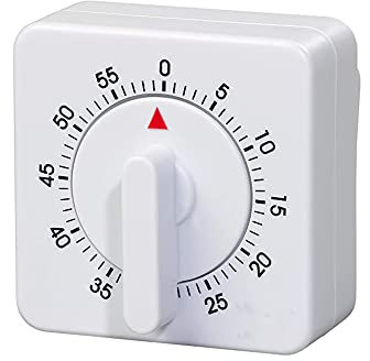 Minuterie de Cuisine Mécanique,60 Minutes/1 Heure Minuteur Mécanique Portable Kitchen Timer Count Down Alarm Reminder pour Cuisine Cuisson Classe Formation Commande de Rotation