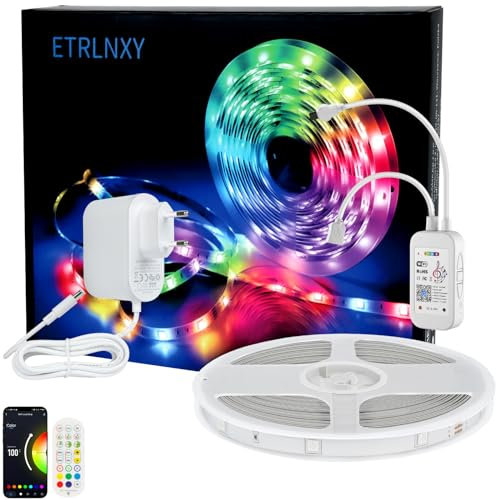 WiFi LED Strip 15m, LED Band RGB LED Stripes Fairy Lights Musik Syncing,Tuya App Arbeitet mit Alexa,Google Assistant, LED Strips DIY Benutzerdefinierter Szenenmodus Schlafzimmer Küche Zuhause Partei