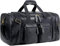 BAOSHA Bolso de viaje de cuero Duffel Weekender Bag equipaje de mano saco de dormir bolsa de deporte para hombres y mujeres HB-21, Negro , Los duffles
