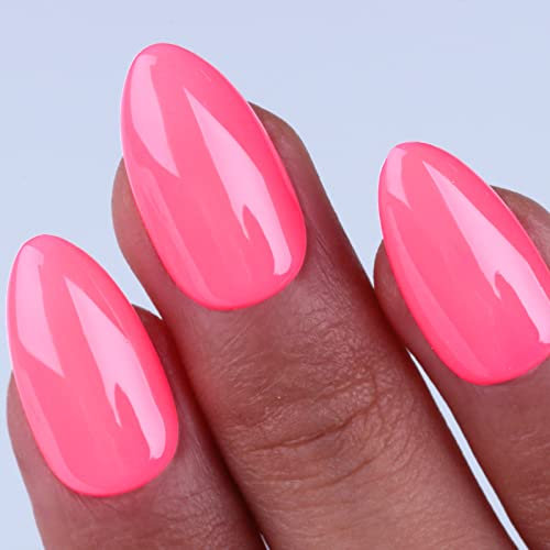 Imtiti Smalto Semipermanente Unghie Neon, 15ml Smalti Semipermanenti Per Unghie Neon Rosa UV Led Soak Off Smalto Gel Unghie UV Naturale Gel Nail Polish Per Uso Professionale e Domestico
