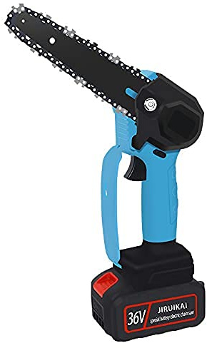 4 Inch One Hand Operate Lightweight Chain Saw,Electric Mini Chainsaw with Baffle and Backup Rechargeable Battery,for Metal Cutting and Cutting Tree