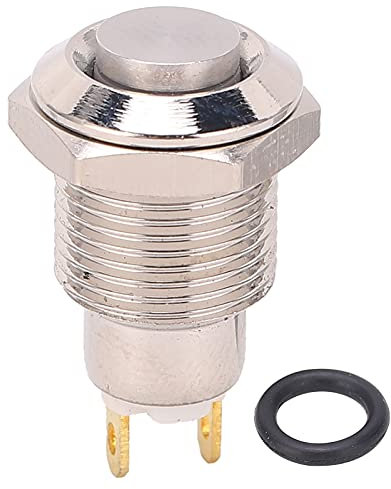 Interrupteur à Bouton-poussoir Momentané En Métal, Interrupteur Miniature Autobloquant, Interrupteur De Démarrage Marche/arrêt, Tête Ronde Haute En Métal étanche 10 Mm 3 V Pour Sonnette à Faible Coura