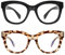 Areyeth 2er-Pack Lesebrille Damen Herren, Lesebrille Mit Blaulichtfilter Übergroße Rund Mode Brillen(schwarz+graue Schildkröte 1.5X)