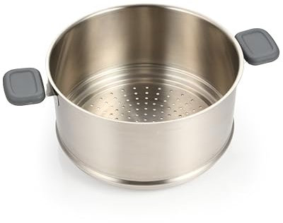 Tescoma 428576 Cestello per cottura a vapore in acciaio inox ø 20/22 cm, manici in plastica, linea GranCHEF