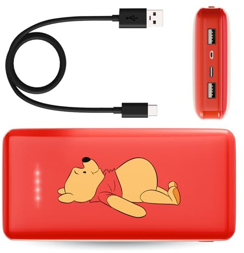 Disney Winnie The Pooh 10,000Mah Power Bank- Universally Compatible Portable Phone Charger Battery Pack w/USB Charging Port - Classic Winnie The Pooh Gifts for Women, Men, Teens and Kids