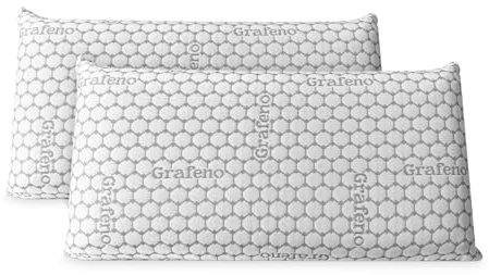 Homey - Almohada Viscoelástica Carbono | Máximo Confort y Excelente Adaptabilidad con Propiedades Antiestrés | 2 Unidades de 70 x 40 cm