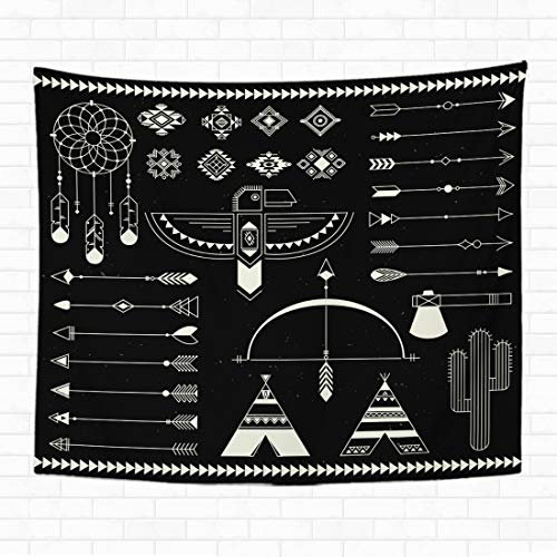 614 Wandtuch Navajo American Elements Collection Tribal Print Aztec Logos Und Abzeichen Vintage Native Tagesdecke Wanddekoration Wand Teppich, Für Schlafzimmer, Picknick, 100x150cm