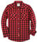 TARAINYA Chemise Flanelle Homme A Carreaux Western Cowboy Manches Longues avec Boutons-Pression Regular Fit Rouge Noir XL