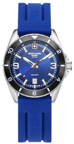 swiss alpine military Herren Uhr Analog Quarz 7034.1 Silikon