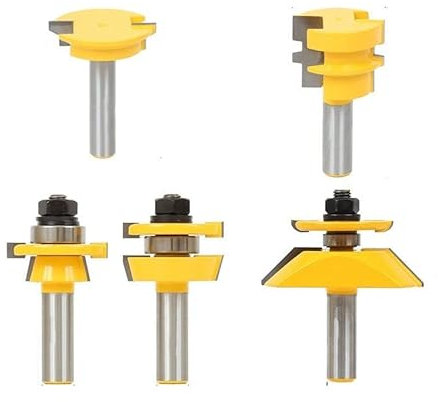 5pcs Shaker Raised Panel Cabinetmaker Router Bit Set- 1/2 Shank Door Knife Woodworking Cutter Tenon Cutter For Woodworking Tools