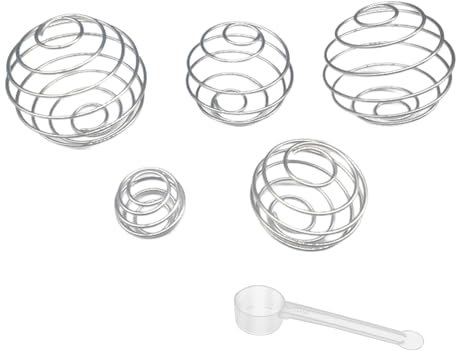 GUTERTOP 5 Stück Edelstahl Protein Shaker, Metall Shaker Ball, Frühling Kugeltyp Blender, Shaker Proteinshake Shaker Kugel, Metall Flaschenmischer, Sport und Fitness für Protein Gemischte Getränke