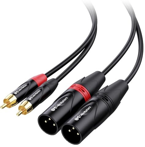 2 RCA to 2 XLR Male Cable Matters Dual RCA to XLR Unbalanced Interconnect Cable 1.5m, Connection Microphone Patch, for Home Theater, HDTV, Gaming Consoles, Hi-Fi Systems
