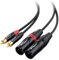 Cavo di interconnessione sbilanciato da 2 RCA a 2 XLR maschio, 1,5 m