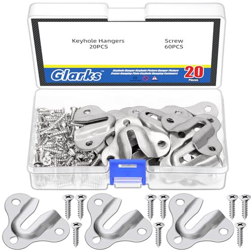 Glarks 80pcs Schmetterling Schlüsselloch Aufhänger, Silber Schlüsselloch Regal Aufhänger mit Schraube, Schlüsselloch Regal Klammern Aufhänger für Wandmontage Garderobe, Holzbrett