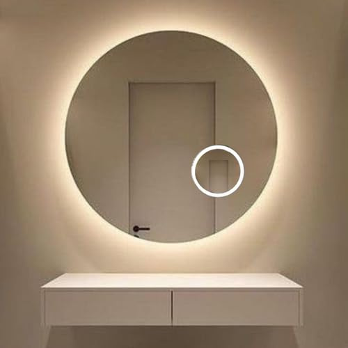 STYLE GLASS Specchio Bagno OBLÒ 70 cm, Specchio Rotondo con specchio ingranditore, Luce Led 4000K, Specchiera Bagno Made in Italy Bordo Filo Lucido Moderno