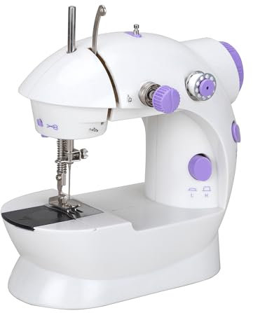 Macchina da cucire elettronica, mini macchina da cucire a doppio filo a 2 velocità con pedale per vestiti, tende, artigianato