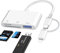 Lecteur Carte SD iPhone, [Apple MFi Certified] 3 en 1 Lecteur de Carte SD pour iPhone, Lecteur Carte SD USB C pour i-Phone 15/14/iPad/MacBook Pro/Air/Samsung/Android