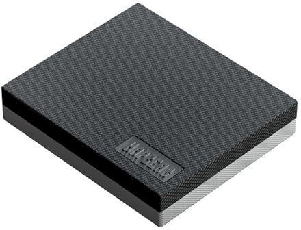 HAPBEAR Balance Pad - 40x33cm rutschfest Balance-Kissen,6cm Dickes Gleichgewichtskissen für Gleichgewicht, Stabilitätstraining, Physiotherapie & Fitness-Kissen,inkl Resistance Band-Schwarz