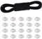FOGAWA Gummiseil 8mm x 10m, Schwarz Expanderseil, Elastisches Gummikordel, Spannseil, Spanngummiseil mit 20 Würgeklemmen aus Aluminiumlegierung, für Anhängerplane, Gepäck, Camping, Segeln Planenseil