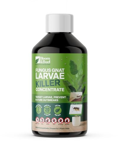 Bloom & Bud Fungus Gnat Larvae Killer Concentrate (100ml) – Makes 20 Applications – Fast-Acting Natural Gnat Control for Houseplants – Kills Larvae – Safe, Non-Toxic, Biodegradable