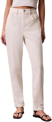 Calvin Klein Damen Jeans Mom Jean Chalk White Lv047f703g