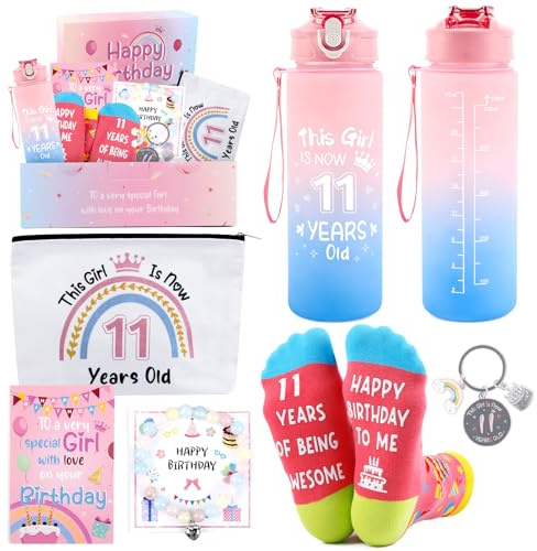 Belillpipi 11 Year Old Girl Gifts, 11th Birthday Gifts for Girls, Presents for 11 Year Old Girls, 25 oz Tumbler Set for Girl Daughter, Sister, Niece, Granddaughter