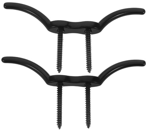 TOGEVAL Cornamusa per molla di barca, 2 pezzi, in acciaio inox 316, nero, 10,2 cm, con viti per ormeggio sicuro e imbarcazioni marine