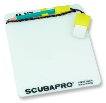 SCUBAPRO Unisex-Adult Schreibtafel UW mit Bleistift und Radirgummi fluor Diving Regulators, Weiß, Einheitsgröße