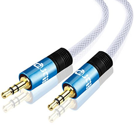 IBRA Aux Cable 10M 3.5mm Stereo Premium Auxiliary Audio Cable - for Beats Headphones Apple iPod iPhone iPad Samsung LG Smartphone MP3 Player Home/Car etc Blue