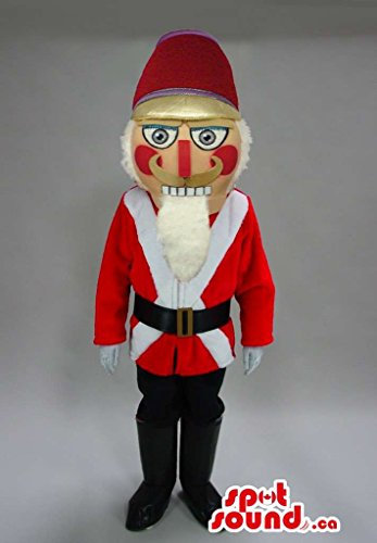 Schiaccianoci Soldato Mascotte SpotSound Canada vestito con abiti rossi e bianchi
