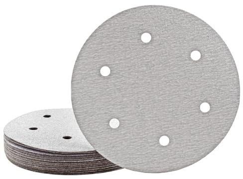 MioTools Shark Schleifscheiben 225 mm, 6-Loch (25 Stk.) K240 | f. Trockenbauschleifer, Normalkorund, Klettbefestigung
