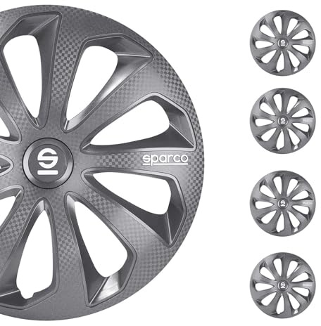 SPARCO 4X Radzierblenden Sicilia 14 Zoll Grau Carbon 96SPC1474GRC