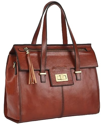 Banuce Handtasche Damen Leder Italinisches Vintage Rindleder Schultertasche Umhängetasche Messenger Bag