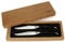 Laguiole en Aubrac - 2er Set Laguiole Steakmesser aus Frankreich - Griff Ebenholz- Stahl glänzend