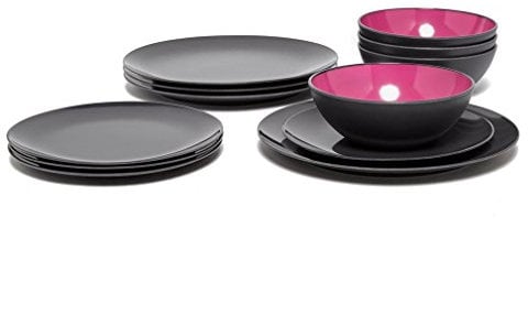 Gimex Geschirr-Set GreyLine 12-teilig brombeer