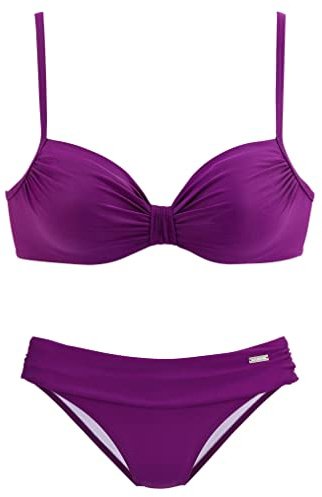 Lascana Damen Bügel-Bikini Raffungen, Verstellbare Träger, Große Größen