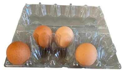 50 Contenitori da 10 Uova in Plastica Trasparente. Confezioni per Uova, 100% Biodegradabile.