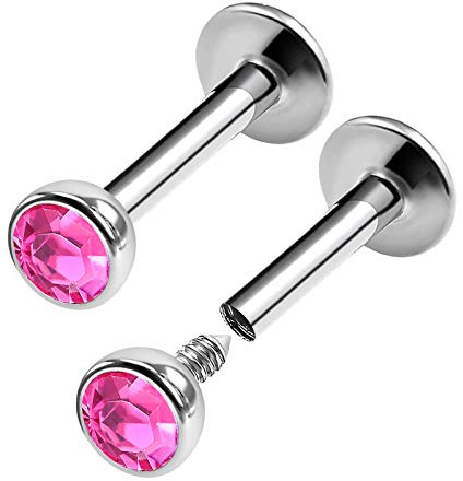 KJM FASHION 2 Stk Chirurgenstahl Lippe 1,2mm 16g Ohrringe Madonna