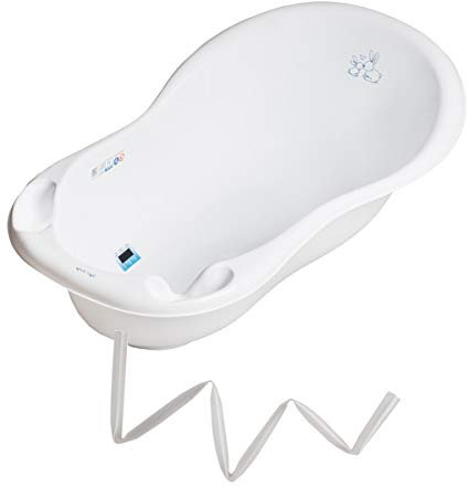 Mon Mobilier Design Baignoire bébé thermomètre Blanc Lapin 86 cm + Tuyau