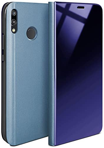 moex Void Case für Huawei P20 Lite Hülle in Hochglanz Optik, Clear View Cover Spiegelhülle, Flip Case 360 Grad Schutzhülle mit Spiegel, Rundumschutz Handyhülle, Türkis