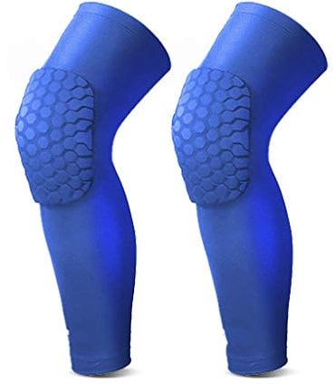 JMTLLHX Knee Protection, Professional Basketball Honeycomb Collision Knee Pads Men's Long Leggings Socks Protection Knee Protectors (Color : B, Size : L)