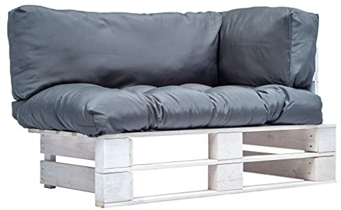 vidaXL Pinède Gartensofa, mit Kissen, Grau