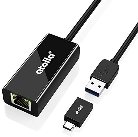 atolla USB LAN Adapter, USB 3.0 zu RJ45 Gigabit Ethernet Adapter, Netzwerkadapter 10/100/1000Mbps mit USB C Adapter für Windows XP/Vista/7/8/8.1/10, Mac OS, Chrome OS, Linux