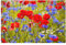 Bilderwelten Glasbild - Sommerwiese mit Mohn und Kornblumen 80 x 120cm