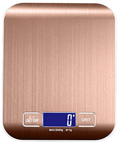 NICEJW Básculas De Cocina Digitales Con Textura De Metal Cepillado De 5/10 Kg, Báscula De Cocina Electrónica De Precisión Para Pesaje De Harina De Alimentos Para Hornear Rosa-Dorada 5kg Tipo